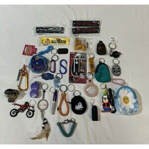 Key Chain Lot 30 Pcs Novelty Advertising New And Used See Pics B2